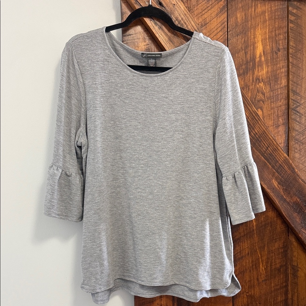 Adrianna Papell Light Gray Long Sleeve Top